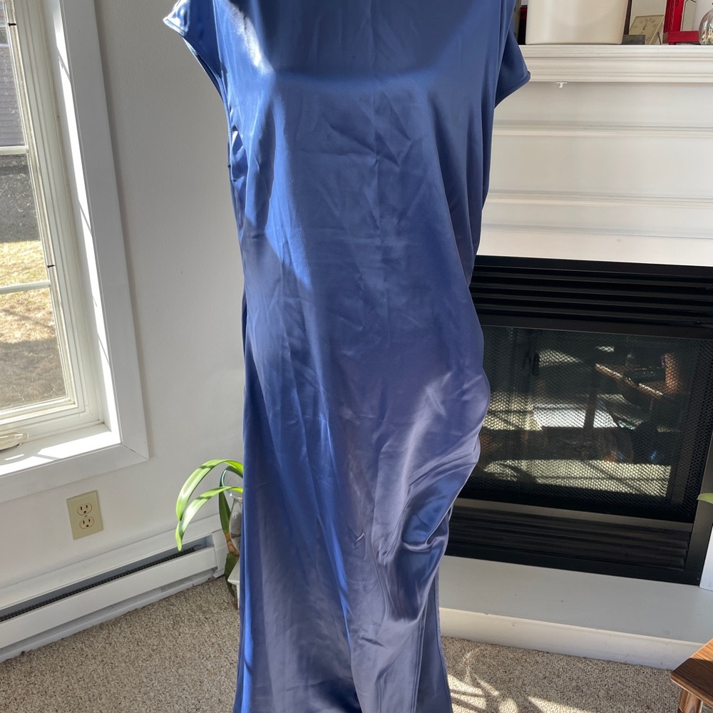 Elegant Blue Satin Gown